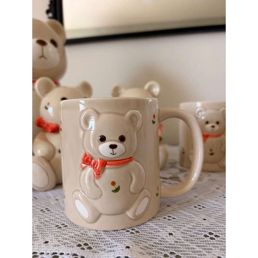Vintage Otagiri Japan Teddy Bear Set 8pc